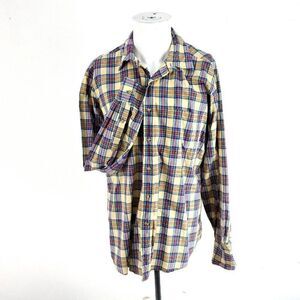 Chaps Ralph Lauren Cotton‎ Yellow Pink Green Blue Plaid XL Dress Shirt